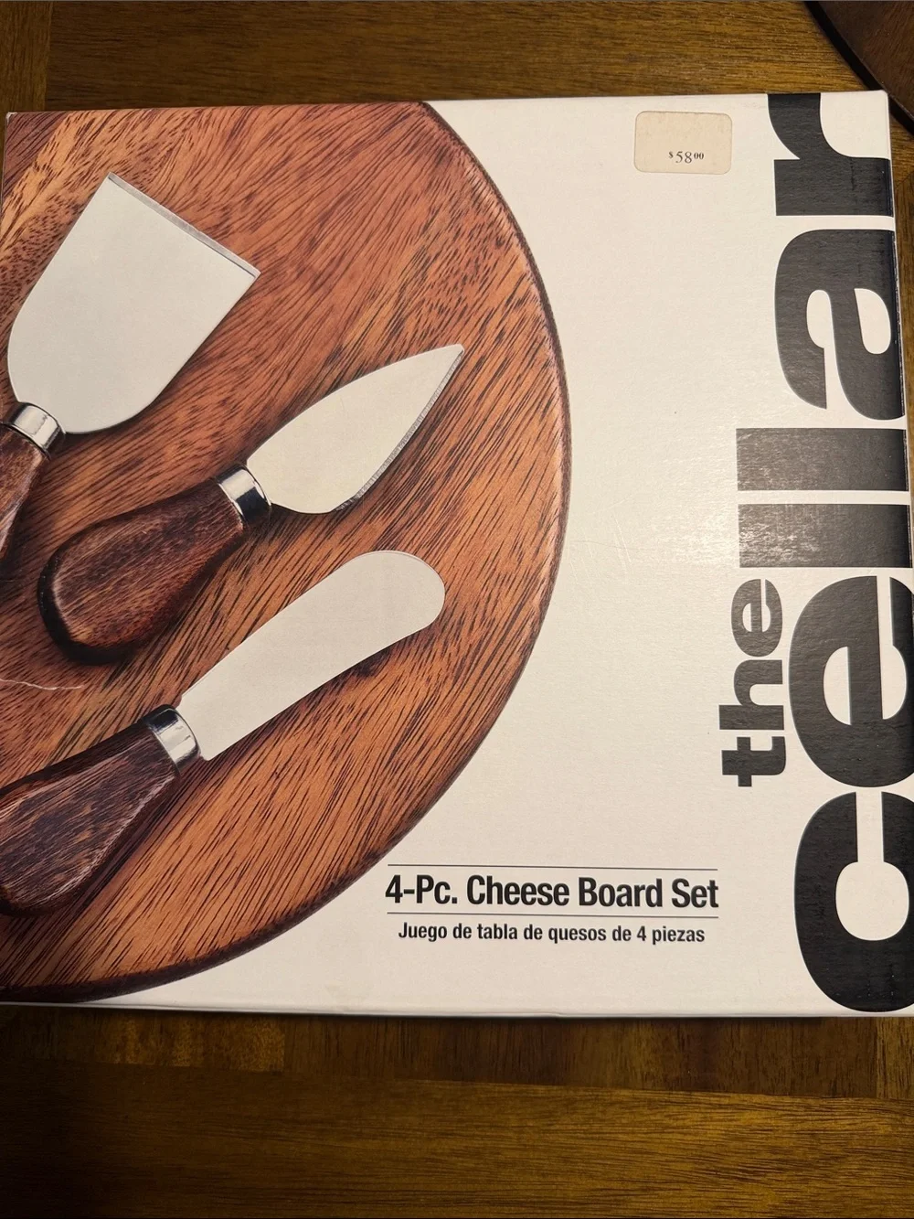 Acacia Wood 4-Piece Cheese Board Set - Brown